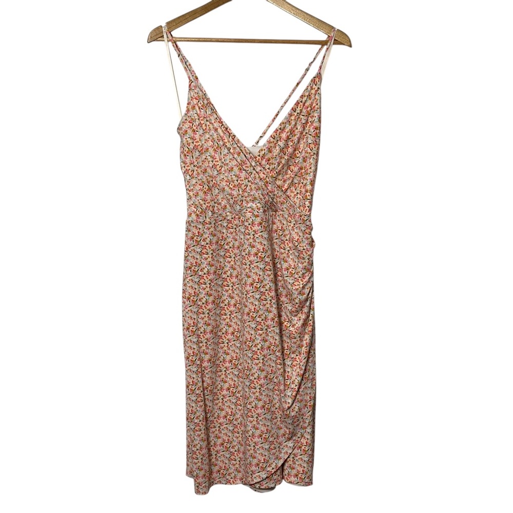 NWT BCBG Generation W Floral Dress Ruched Side Adjustable Strap Women 16